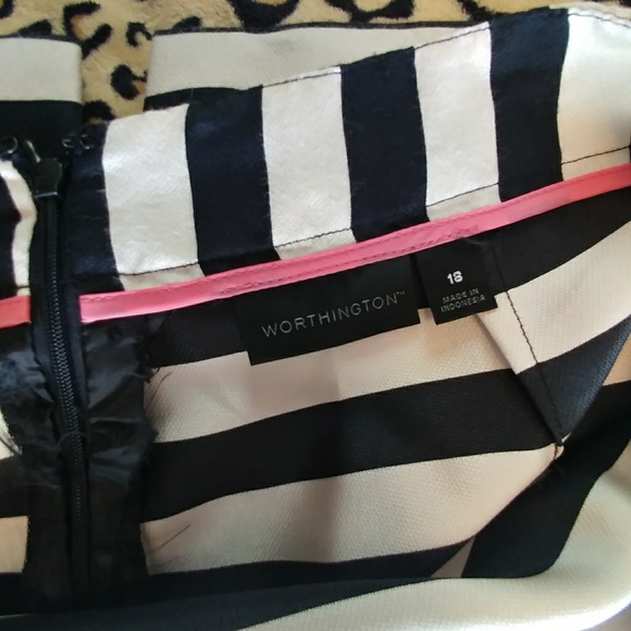 Worthington Knit Stripe Pencil Skirt - Picture 4 of 4